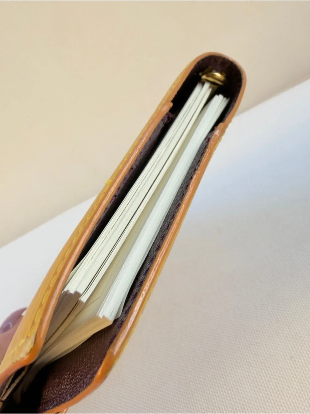 Louis Vuitton Vintage Epi Agenda PM Yellow Toledo Gold Planner Leather Cover